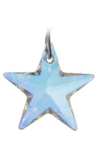 Hanging Crystal Suncatcher/Rainbow Maker with 28mm Blue AB Star Crystal - Embellished with Swarovski Crystals