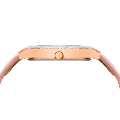 Image of LOUIS DEVIN Pink /Beige /Brown /Black Faux Leather Strap Analog Wrist Watch for Women (Silver /Rose Gold /Brown /Black Dial) | LD-CP501
