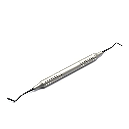 Muskalmed 3403454132056 Dental Amalgam Filling Instrements Composite Shaper Carver Burnisher And Plugger Instruments (Flat Ends Filling Carver) Titanium Coated Black thumb #2