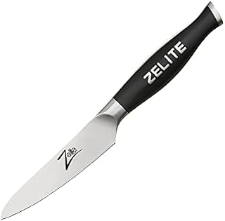 Zelite Infinity Paring Knife | Steel | Razor Sharp | Superb Edge Retention | Stain & Corrosion Resistant Chef Knives | Leather Sheath | Comfort Pro | 4 Inches