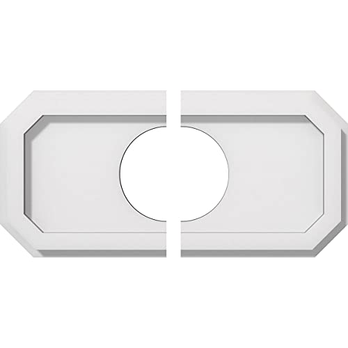Ekena Millwork CMP14X7ED2-04000 Emerald Architectural Grade PVC Contemporary, Two Piece Urethane Ceiling Medallions 14"W x 7"H x 4"ID x 4 3/4"C x 1"P
