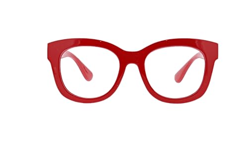 Center Stage Progressive Oversized Blue Light Blocking Glasses - Red +2.00