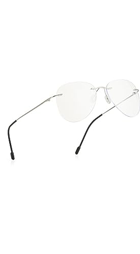 Image of Jodykoes Premium Rimless Frame for Women and Men: Stylish Aviator Spectacle Eyeglasses with Anti-Glare Coating
