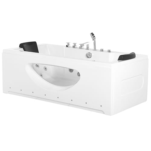 Badewanne Whirlwanne weiß rechteckig mit Sichtfenster Farblichttheraphie Hawes