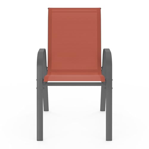 Chaises de jardin empilables LYMA terracotta pour optimiser un petit espace - 5