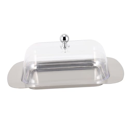 AUTSUPPL 1pc Butter Box Butter Plate with Lid Butter Container Butter Dish with Lid Appetizer Tray Food Serving Plate Cheese Container Cheese Cakes French Butter Food Plate Acrylic Silver