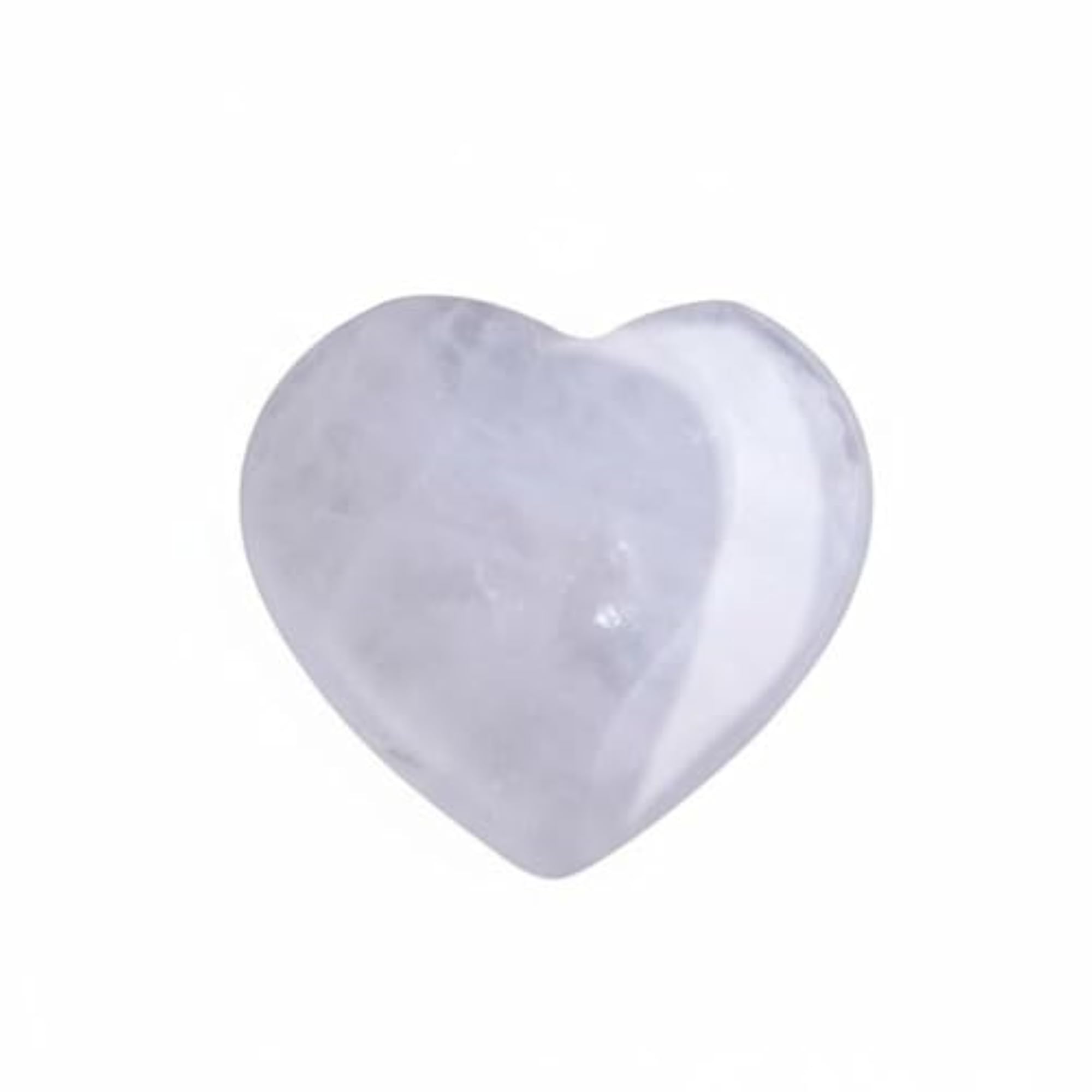 Polished Surface Holeless Heart Charm, White Crystal for DIY