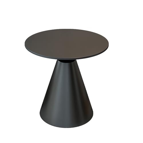 Mesa auxiliar redonda, mesa auxiliar versátil para uso en interiores y exteriores, diseño creativo, fácil montaje, mesa de tablero de roca