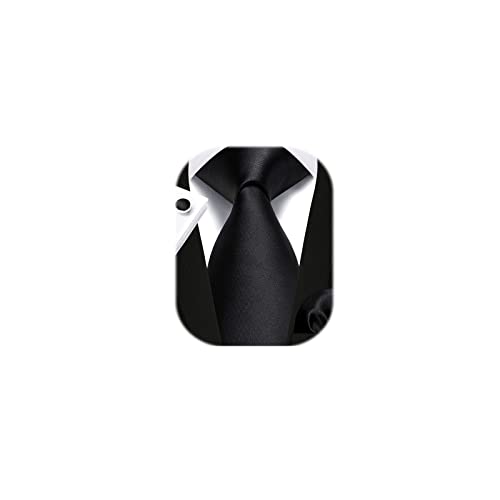 Image of Enlision Mens Ties Solid Color Satin Necktie Ties for men Handkerchief Cufflinks Pocket Squares for Wedding