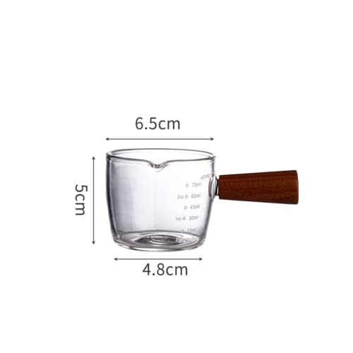 Ddff Ez Apple Single Spout Espresso Shot Glass Espresso Glass 75 Ml Carafe Shot Glass Measuring Cup Mini Milk Glass Cup With Handle For Milk Coffee Espresso Making, 2Pcs Set (75Ml*2) #TOP1