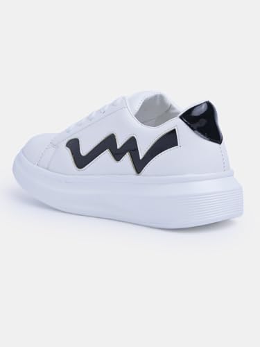 Image of Longwalk White Sneakers for Women & Girls | Trendy & Lightweight Casual Shoes