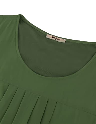 Timeson Tunic Tops To Wear With Leggings,Work Blouses For Women Office Sleeveless Dressy Tunic Tank Tops Summer Career High Low Shell Top For Spring Maternity Shirts Armygreen Xx-Large #TOP3