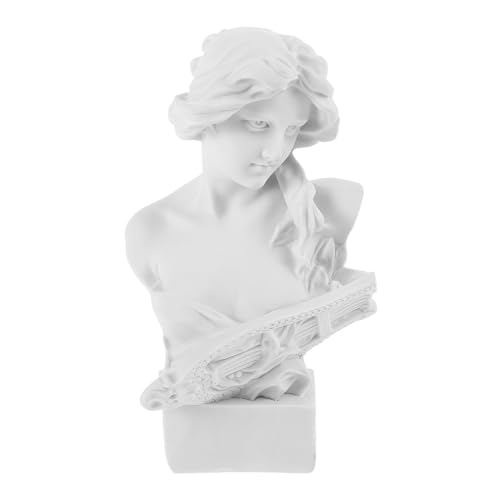 Levemolo Statua Busto Donna in Resina Bianca Dea Romana Mitologia Greca Scultura Decorativa per Soggiorno e Mensola Arte Antica Elegante e Raffinata