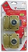 VACHETTE 2-Piece Gray Key Lock Set, Polished, Rectangular, 67600MN/SC, Interlocking Cylinder, 45 mm Length, 23 mm Diameter