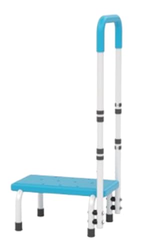 踏み台 ステップ 台 手すり 付き 介護 高齢者 子供 キッチン トイレ ベッド ? 用 昇降 ステップ 滑り止め 安定 踏み台 滑り止め底 転倒防止設計 高齢者用昇降台 軽量 屋内外兼用 持ち運び便利 (ブルー)