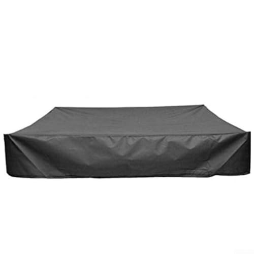 Copertura per sabbiera, impermeabile, antipolvere, copertura quadrata per piscina con coulisse (nero)