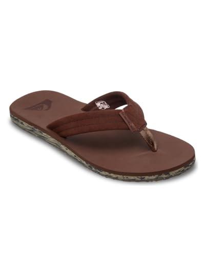 Tongs en suède Quiksilver Carver Recycled marron 46 avec semelle ergonomique