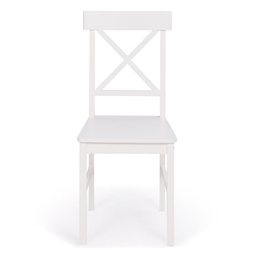Lot de 4 chaises de cuisine avec croisillons SUZANNE bois - vue 5