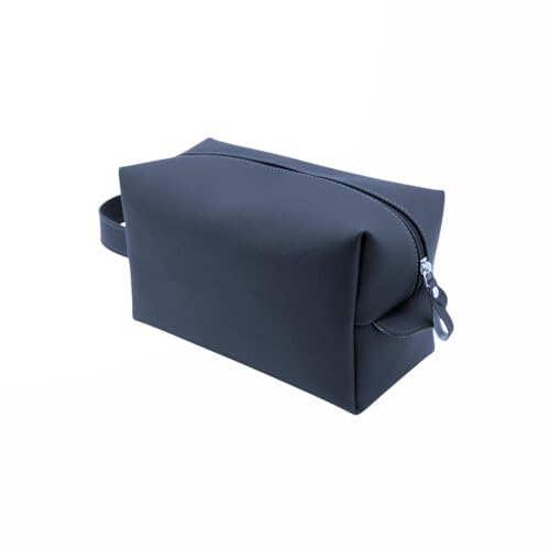 Necessaire Unissex de Couro Sintético com Zíper e Alça, Espaçoso (AZUL MARINHO)