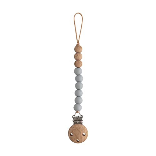 Image of mushie 100% Silicone Baby Pacifier Clip BPA Free | Eva (Stone)