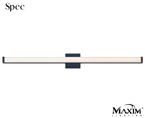 Image of Maxim Lighting Spec 48 inch Bath Vanity Light | Black Aluminum Finish | Pmma Acrylic Shade | Contemporary Indoor Light Fixture | Ideal for Bathrooms & Powder Rooms | ADA Compliant Wet Rated | 52008BK