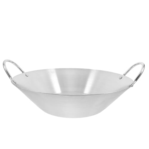 Olla plana de acero inoxidable con asas dobles 34cm miniatura 1