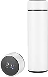 Garrafa Térmica com Visor de Temperatura, garrafa de Inox, garrafa de 500ml, garrafa de agua com Isolamento Térmico, com parede dupla...