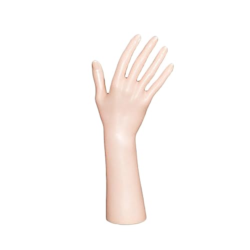rockible Jewelry Hand Display Holder Bracelet Bangle Necklace Holder Decorative Multifunctional Female Mannequin Hand for Photograph Props Stores, Skin Color Short