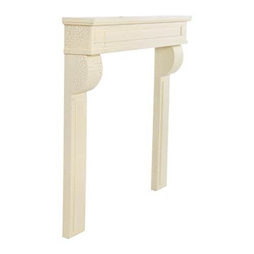 Image of Creative Co-Op Lodge Decorative Fireplace Mantel, Distressed Cream