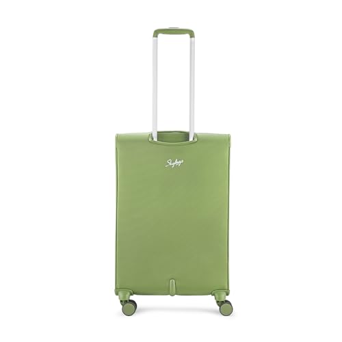 Image of Skybags Liteaer Check-in Trolley Bag - Medium, 69cms | Premium Soft-Sided Luggage for Travel with Smooth 8 Wheels & TSA Lock - Olive