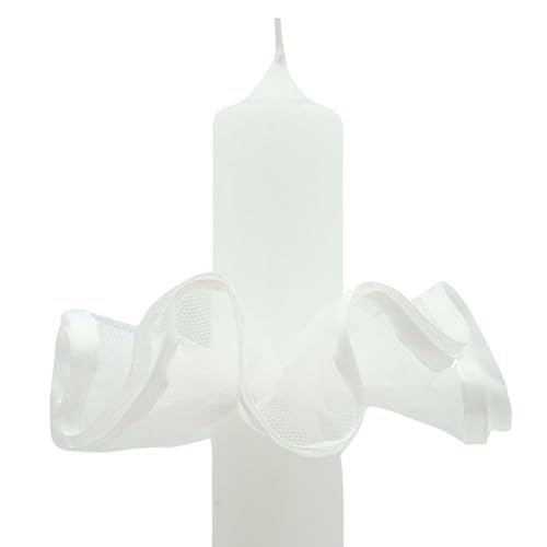 MilaBoo&reg; Eleganter Tropfenf&auml;nger f&uuml;r Kerzen mit Durchmesser 3-5 cm I ideal zur Kommunion, Taufe oder Konfirmation I Tropfschutz Taufkerze Kommunionskerze Konfirmationskerze (Wei&szlig; 1)