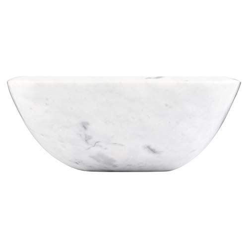 Signature Hardware 334820 17" Curved Rectangular Carrara Marble Vessel Bathroom Sink #TOP1