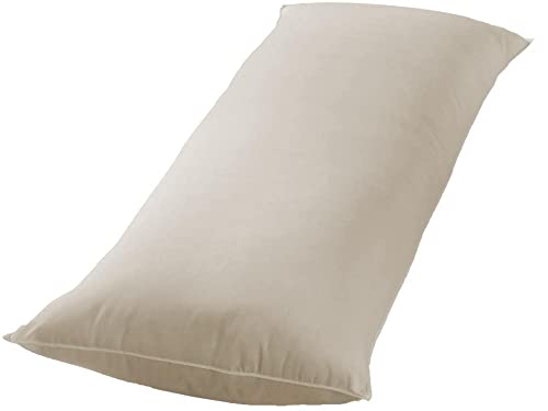 The Futon Shop Organic Wool Full Body Pillow Perfect Long Pillow for Side Sleepers Best Side Sleeper Pillow for Neck and Shoulder Pain Body Pillows for Adults Long Wool Pillows for Sleeping