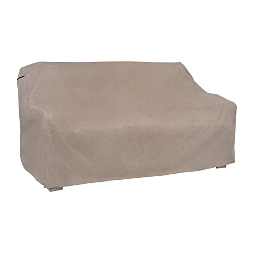 Modern Leisure Garrison Patio Loveseat Cover - Weather-Resistant Fabric - Outdoor Furniture Protection Perfect for Patio, Deck, and Porch - 66"L x 40"W x 39"H - Sandstone by MODERN LEISURE - Used condition - US$38.92