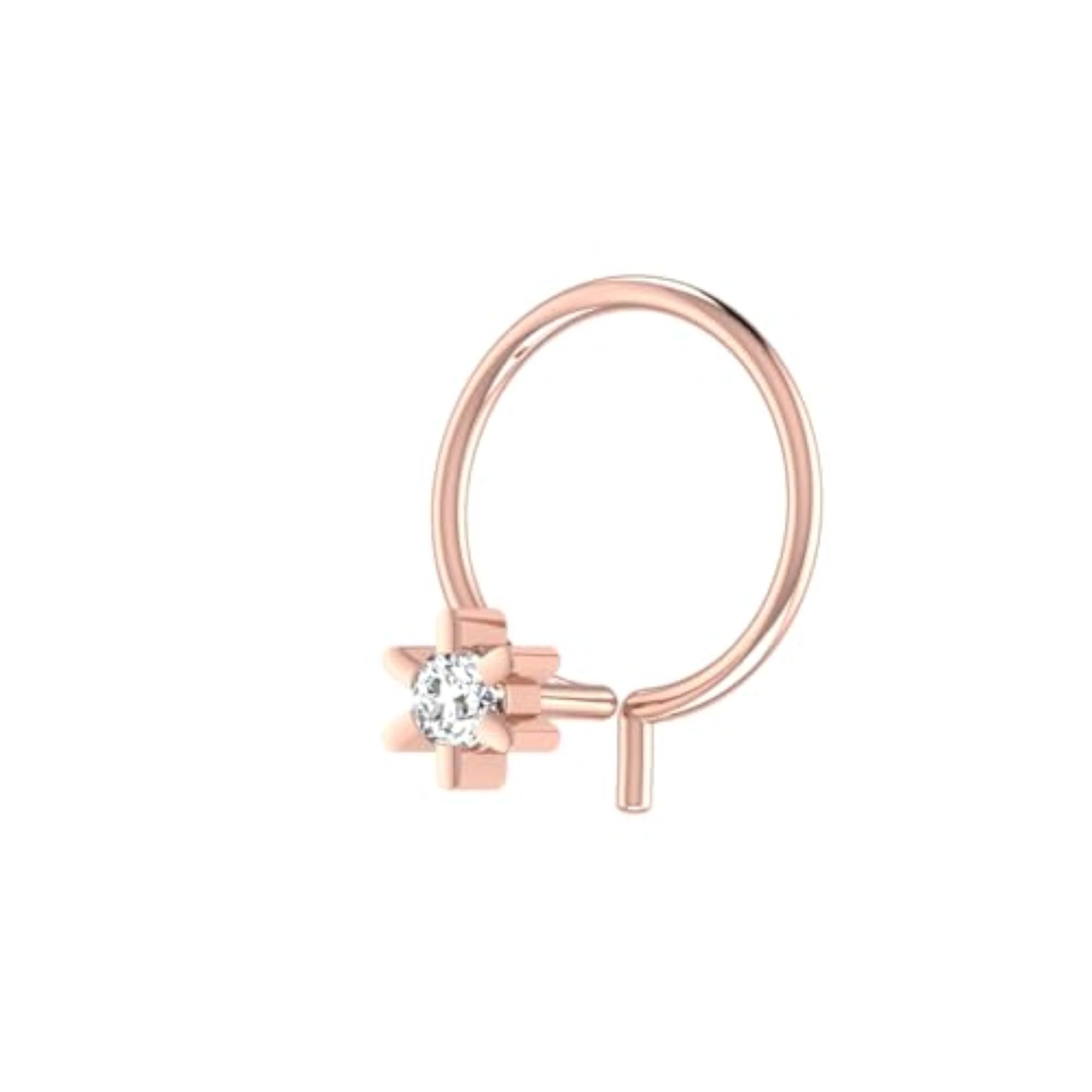 Women's 18K Rose Gold & Certified Diamond Nosering, Elegant