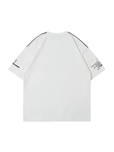 Aelfric Eden Mens Graphic Tees Vintage Racing Tees Oversized T Shirt Women Contrast Color Summer Tops