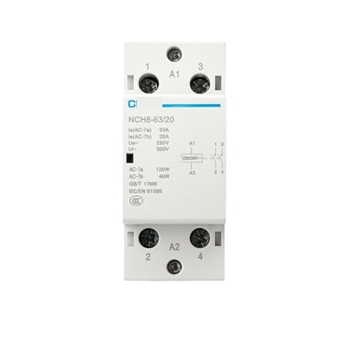 Contacteur ca domestique 230V NCH8 63A triphasé monophasé rail din 4 pôles