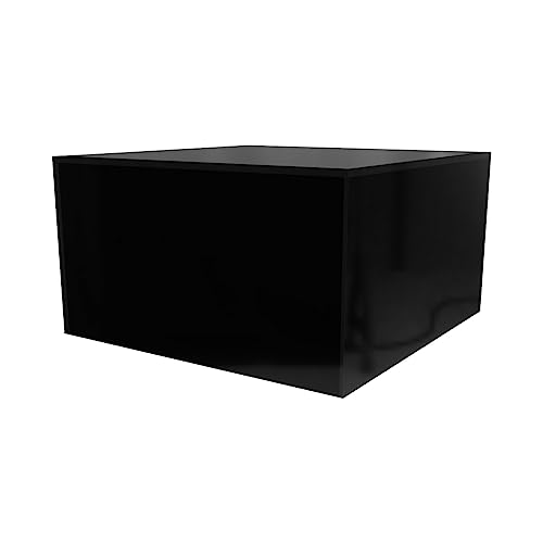 Black Acrylic Display Box Counter Retail Merchandise Storage Bin No Lid with Open Bottom 7