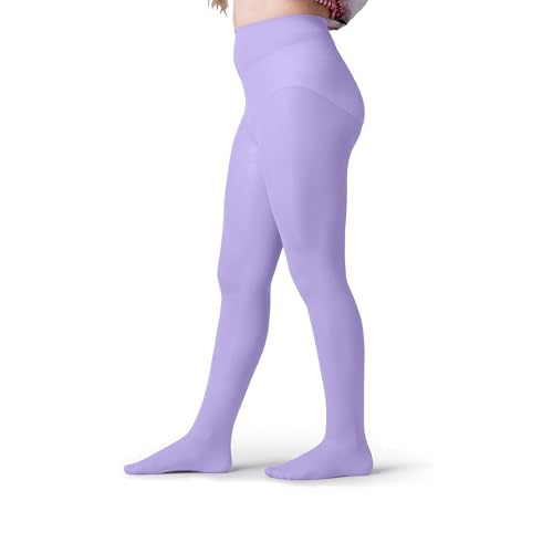 Image of Silky Toes Girls Opaque Microfiber Tights 1-2 Pairs Black White or Colored Nylon Stockings for Kids - ballet footed tights