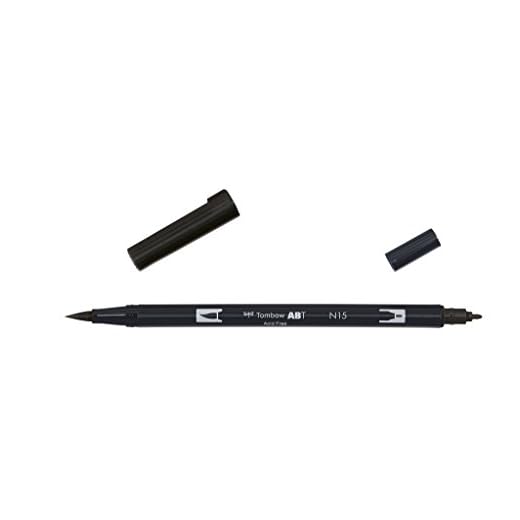 Tombow - ABT Dual Brush | Rotulador Acuarelable de Doble Punta para Dibujos Profesional, Lettering, Manga, Bocetos y Acuarela - Color N15