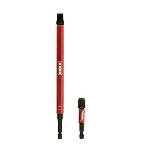 Image of ARES 22027 2-in-1 Impact Bit & Socket Adapter Set - 3-In & 8-In | Holds Standard 1 /4-In Hex Bits & 3 /8-In Drive Sockets; Spinning Sleeve Stabilizes