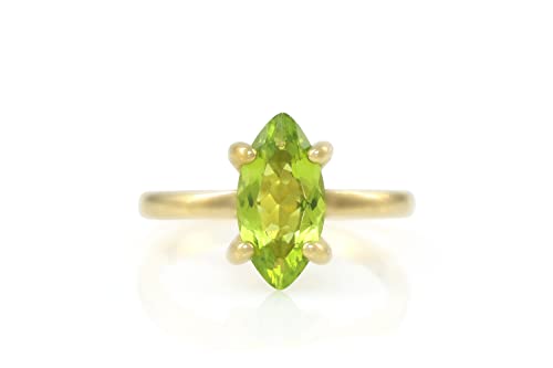 Bague Péridot Argent 925 : Bijou Artisanal d'Août pour Elle