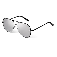 Black Frame Silver Mirrored Lense