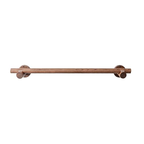 Barra de cortina de madera maciza de nogal de 120 cm, elegante barra romana para sala de estar y dormitorio, fácil instalación, soporte de riel de madera para decoración del hogar