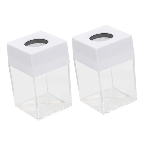 AUTSUPPL 2pcs Creative Transparent Storage Containers Multi-functional Paperclip Holders for Desk Organization Simple Design for Stationery Lightweight and Sturdy for Use