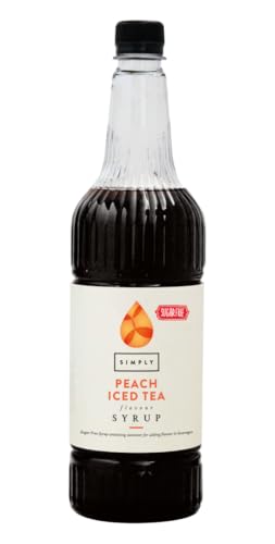 Simply Sugar Free Peach Iced Tea Syrup Vegan & Gluten Free Beverage Syrup for Cocktails & Mocktails (1 Litre)