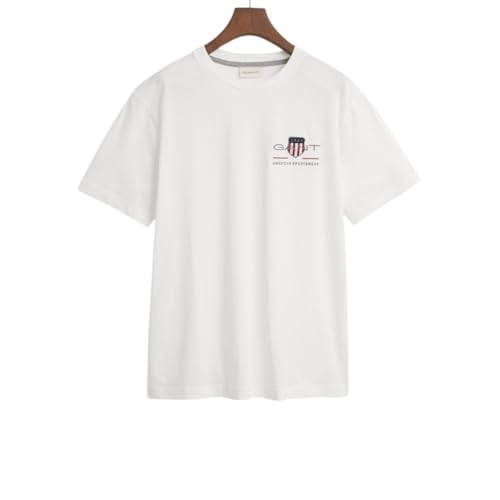 Gant Herren REG Archive Shield EMB SS T-Shirt, White, Standard – Ansicht 4