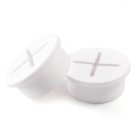 keenkee 2 PCS Cable Grommet Made of Flexible Silicone 1 Inch Desk Grommets for Table and Other Furnitures Hole Cover Cord or Wire Pass Through White Color Cover