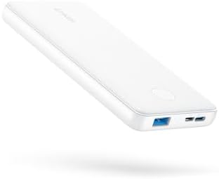 Power Bank(PowerCore 10K), Compact Travel-Ready 10,000mAh Battery Pack with PowerIQ Charging Technology, 5V/3A High-Speed Charging for iPhone, iPad,and More (1, White)