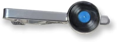 Blue Vinyl Record Tie Clip, DJ Tie Clip, Retro Music Tie Clip, Disk Jockey, Wedding Tie Clip, Gift for Him